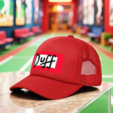1pc Gorra Clásica Unisex de Malla con Estampado Duff Beer para Verano y Otoño, Gorro Snapback Transpirable para Fiestas al Aire Libre, Camping, Baile Callejero, Running, Fitness y Uso Casual - Regalo Versátil para Vacaciones