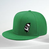 Llegada Nueva: Gorra de Béisbol de Moda con Estampado de Calavera - Snapback Negro con Diseño Blanco, Ajuste Ajustable para Hombres y Mujeres, Estilo Urbano Hip-Hop, Sombrero Casual para el Exterior, Gorra de Béisbol