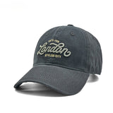 Gorra de béisbol de ala ancha lavada con bordado de letras elegante para hombres y mujeres, sombrero de ala curva versátil, ligero, transpirable e ideal para actividades al aire libre