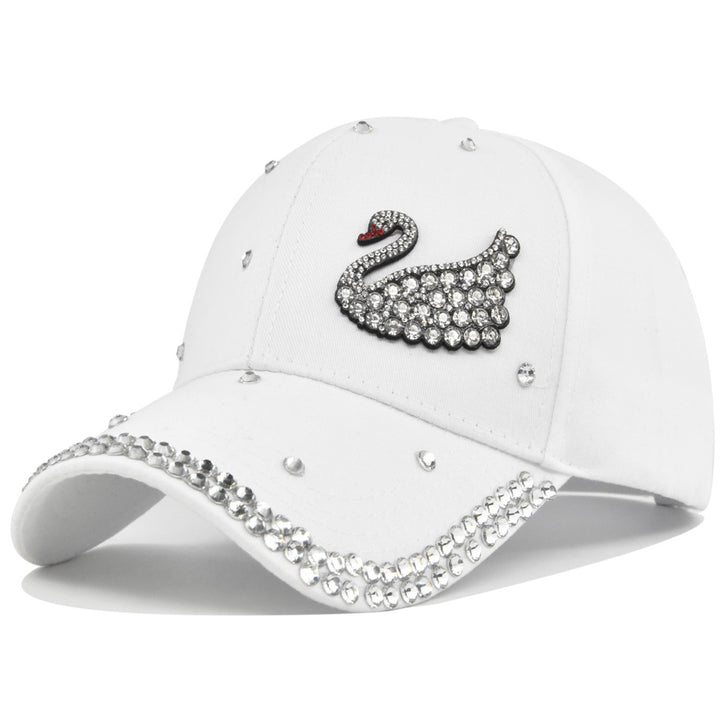Gorra de Béisbol de Lujo con Cisne Rosa, Ajustable con Snapback - Ideal para Fiestas, Bodas y Outfits Diarios, Estilo Dulce