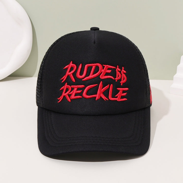 2pcs/1pc Gorra de Béisbol RUDE RECKLE$$ Bordada con Letras - Gorra Trucker Unisex Ajustable para Hombres y Mujeres, Sombrero Casual Fresco de Malla para Verano, Moda al Aire Libre, Viajes y Vacaciones en la Playa