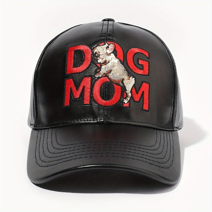 1 Gorra Unisex Ajustable de Cuero PU con Cabeza de Tigre Bordada y Ojos Rojos, Cierre de Botón, Estilo Streetwear para Vacaciones al Aire Libre, Detalles Bordados, Accesorio de Moda, Sombrero Elegante, Tela Duradera, Ideal para Amantes de la Moda