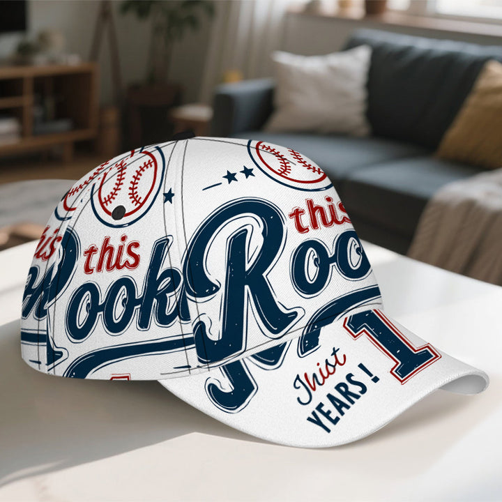 1pc Gorra Ajustable Snapback de Poliéster con Diseño Completo, Estampado Vibrante, Ideal para Deportes, Running y Moda Urbana - Celebración de Cumpleaños Rookie 2D