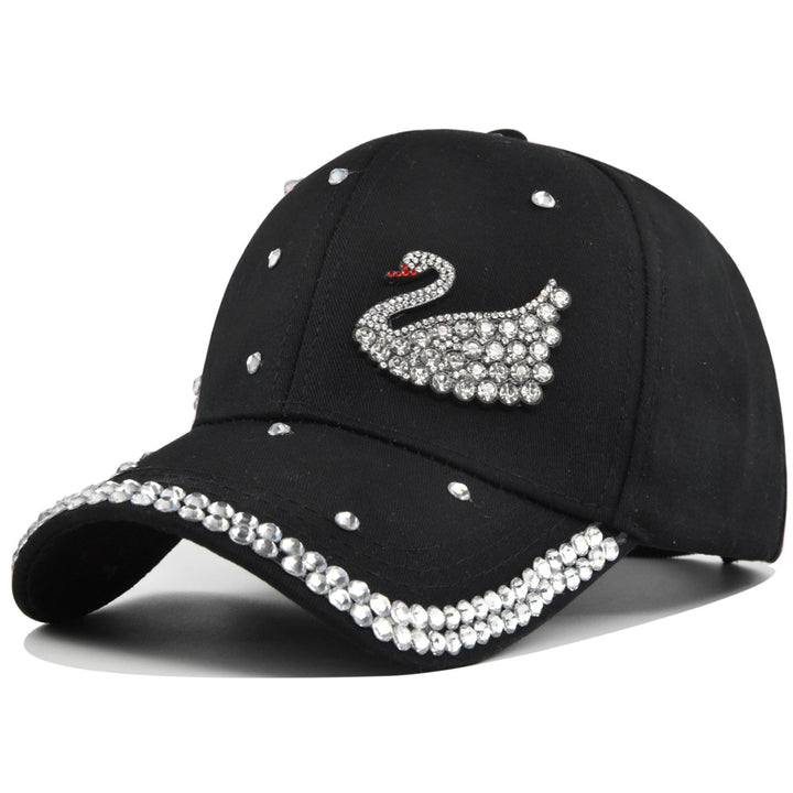 Gorra de Béisbol de Lujo con Cisne Rosa, Ajustable con Snapback - Ideal para Fiestas, Bodas y Outfits Diarios, Estilo Dulce