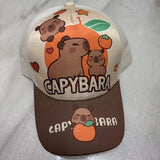 Llegada Nueva - Bonita Gorra de Béisbol con Estampado de Dibujos Animados de Capibara para Niños, Ligera Poliéster, Ajuste Elástico, Lavable a Mano, Gorro de Fiesta de Cumpleaños | Diseño Divertido | Gorra de Fibra de Poliéster