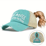 Gorra de béisbol desgastada para mujer con agujero para cola de caballo - Gorra ajustable de snapback para camioneros, ligera y no elástica, ideal para uso diario y Navidad, atuendos casuales, fiestas - Fácil de estilizar con colas de caballo o moños, acc