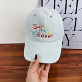 Gorra de búfalo de mezclilla coreana retro lavada para mujer y hombre, con letras, diseño suave, ropa de calle casual, nuevo estilo de gorra de béisbol de primavera/otoño, moderna