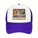 Gorra de béisbol Black Champion Axe Logo - Ligera, Malla transpirable, Ajustable, Diseño de dos tonos, Poliéster, Lavar a mano, No limpiar en seco, Estilo urbano, Cierre de presión, Uso de todas las estaciones, Ideal regalo de vacaciones, Gorra de camione