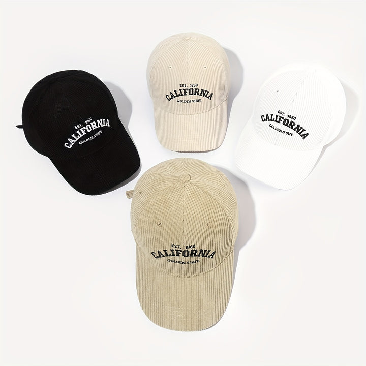 1 gorra de invierno unisex estilo callejero con bordado CALIFORNIA, para uso casual al aire libre