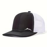 Gorra de béisbol de gran tamaño para mujer y hombre con gráfico de montaña - Parte trasera de malla transpirable y visera estructurada, ajuste ligero sin estiramiento para deportes al aire libre, viajes, ropa casual - Gorro de otoño/invierno, Marrón, Gorr