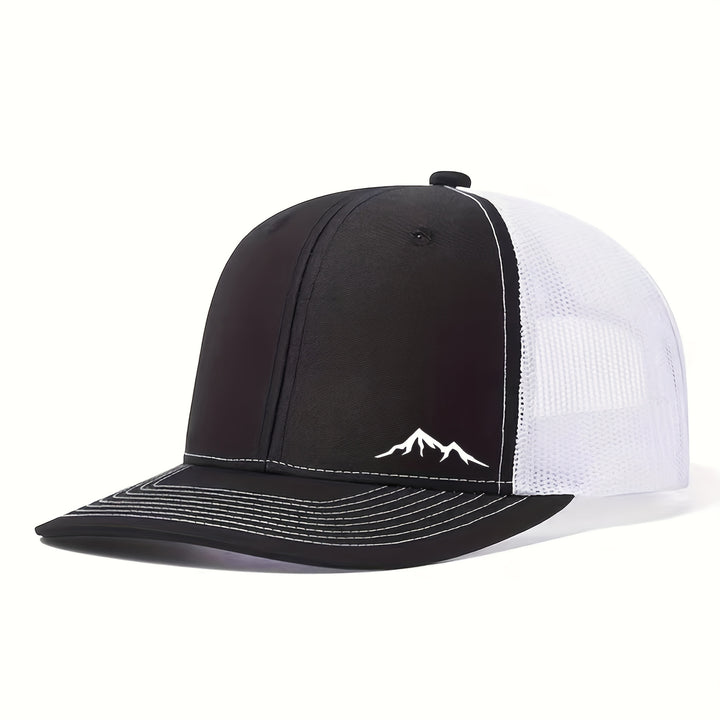 Gorra de béisbol de gran tamaño para mujer y hombre con gráfico de montaña - Parte trasera de malla transpirable y visera estructurada, ajuste ligero sin estiramiento para deportes al aire libre, viajes, ropa casual - Gorro de otoño/invierno, Marrón, Gorr