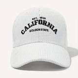 1 gorra de invierno unisex estilo callejero con bordado CALIFORNIA, para uso casual al aire libre
