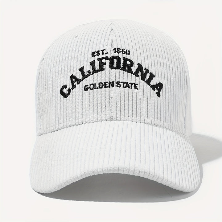 1 gorra de invierno unisex estilo callejero con bordado CALIFORNIA, para uso casual al aire libre