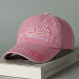 Gorra de Béisbol Casual para Hombre - Diseño Ligero con Lengua de Pato Bordado, Letras en 3D, Tejido No Elástico, Beige con Detalles Marrones para Ropa Urbana y Protección Solar, Gorra Bordada