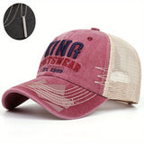 Conjunto de 2 piezas, sombrero + 'Lindos adornos' bordado, sombrero de papá viejo, gorras de béisbol retro para hombres y mujeres, sombrero de sol hip-hop, sombrero de red.