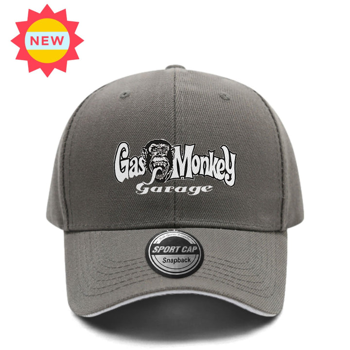 Gorra de Béisbol MAKEFGE Gas Monkey Garage - Gorra Trucker Ajustable con Cierre, Poliéster Transpirable, Estilo Unisex para Parejas, Diseño Punk Rock & Hip Hop con Insignia Metálica y Detalle en Cuero Desgastado, Ligera para Todas las Estaciones, Casual D