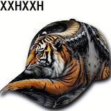 1 pieza, gorra de béisbol ajustable y transpirable con diseño de tigre y dragón majestuoso - Tejido ligero y no elástico para deportes al aire libre, baile, skateboarding y uso casual - Lavable en máquina, regalo perfecto para Navidad y Halloween, gorro v