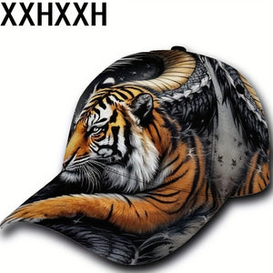 Gorra de béisbol con diseño de dragón y tigre