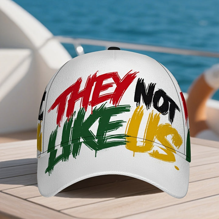 1 gorra Snapback urbana con estampado de letras llamativas - Letras estéticas A-Z vibrantes en 2D, poliéster ajustable para deportes al aire libre, streetwear y eventos de Halloween/Navidad/Acción de Gracias - Diseño unisex