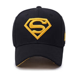 1 Gorra de béisbol de Superman de la Liga de la Justicia de Warner - con logo dorado 'S', ligera, parte trasera de malla transpirable, ajuste ajustable, cierre con cordón, perfecta para deportes al aire libre