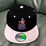 Sombrero plano de moda unisex con doble bloque de color y estampado retro - 100% poliéster, ligero, cierre de clic, lavable a máquina - Ideal para Pascua, Día del Padre, Ramadán y atuendos casuales