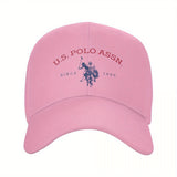 Gorra de béisbol ajustable U.S. Polo Assn. Since 1890, con protección solar, estilo deportivo clásico, 1 unidad en poliéster blanco con estampado rojo y azul, ideal para actividades al aire libre, regalo perfecto para hombres y mujeres