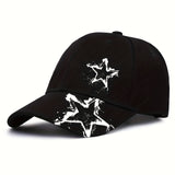 1pc Gorra de Béisbol con Estampado de Estrella Graffiti, Gorra Deportiva Unisex, Sombrero de Ala con Estilo Moderno para Exteriores