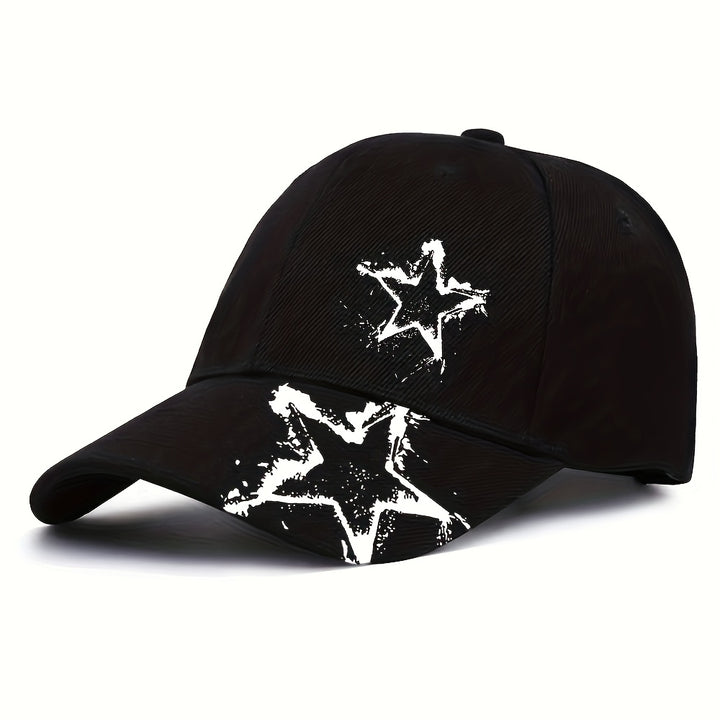 1pc Gorra de Béisbol con Estampado de Estrella Graffiti, Gorra Deportiva Unisex, Sombrero de Ala con Estilo Moderno para Exteriores