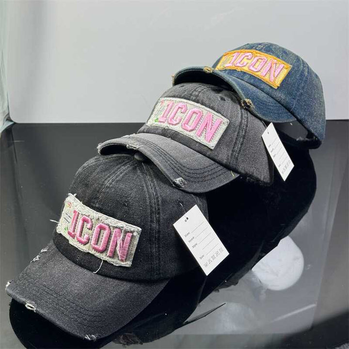 Nueva gorra de béisbol de mezclilla de estilo moderno para mujeres, versátil y elogiada, con un pequeño visor, adecuada para hombres, con letras bordadas de moda y una parte superior suave.