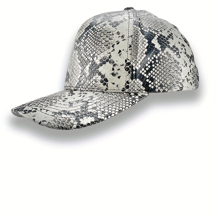 Gorras de béisbol con patrón de serpiente único, gorras de hip-hop de tendencia callejera para hombres y mujeres, gorras de sombra y protección solar para salidas, gorras de pico de pato para jóvenes, gorras sin parte trasera