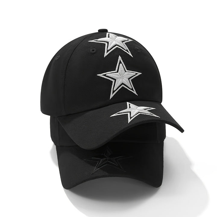 1pc Gorra de Béisbol Moderna con Estrellas Bordadas en 3D - Diseño y Blanco, Ajustable Snapback Ligero para Uso Casual Unisex, Cómoda Todo el Año, Accesorio Deportivo Duradero, Estilo Streetwear, Bordado de Alta Calidad, Ideal para Amantes del Modo