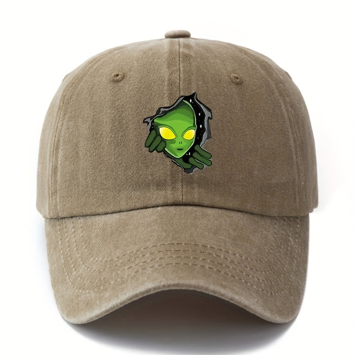 Gorra de Béisbol MAKEFGE con Diseño Alien para Hombres y Mujeres - Gorra Ajustable Snapback Trucker con Estampado Verde Vibrante, Diseño de 6 Paneles, Tela Duradera para Camping al Aire Libre, Uso Casual (/Beige/Rosa/Azul Verdoso). Tela Tejida