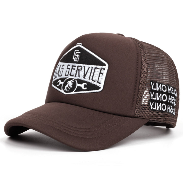 1pc Logo de Servicio de Gas Gorra de béisbol, Malla de poliéster transpirable en la parte posterior, Ajuste ajustable para todas las estaciones, Solo lavado a mano