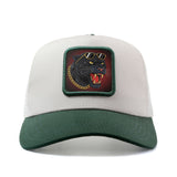 Gorra Trucker de Pantera Negra para Hombres y Mujeres con Gafas a la Moda - Snapback Ajustable, Parte Trasera Transpirable en Malla & Diseño de 6 Panelos, Gorro Ligero con Emblema Icónico Tipo Logotipo Para Estilo Casual o Streetwear - Regalo Unisex