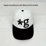 Gorra de béisbol con flor bordada, parte superior suave, diseño que adelgaza la cara para hombres y mujeres, colección de primavera y verano, negro y blanco, ajuste ajustable, gorra de béisbol