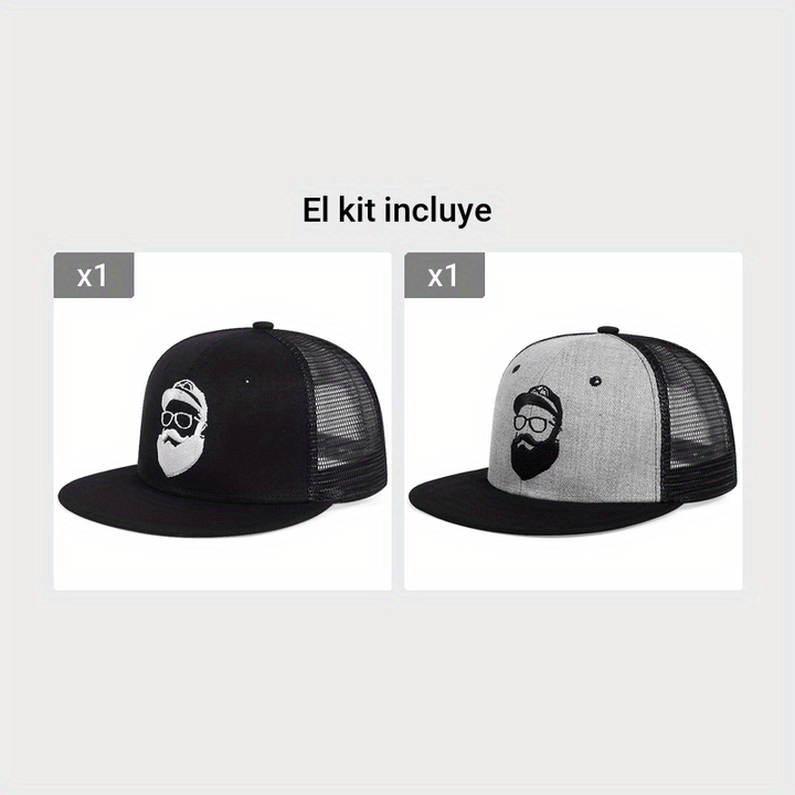 Gorra de béisbol con patrón de tío barbudo para hombre