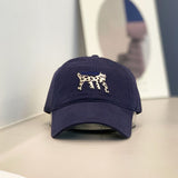 Gorra de béisbol retro con borde curvo para perros lindos, ideal para hombres y mujeres en primavera y verano. Estilo de gorra de pato.