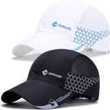 2 gorras DINGMEI ajustables para hombre y mujer, con espalda de malla transpirable, protección solar, gorras para viajes al aire libre en negro y azul con paneles laterales geométricos, gorra casual | Diseño geométrico moderno | Gorra de fibra de poliéste