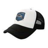 Gorra de regreso de Team Orca - Malla ligera y transpirable para hombres y mujeres, negro con diseño blanco, ideal para uso casual y diario, regalo de vacaciones perfecto, gorra para todas las estaciones | Gorra de camionero estilosa | Equipamiento de cab
