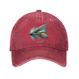 Gorra de béisbol 100% algodón con diseño de mosca seca en azul y gris, ajustable, ala curva ligera, protección solar para exteriores, solo lavado a mano, sombrero para el sol