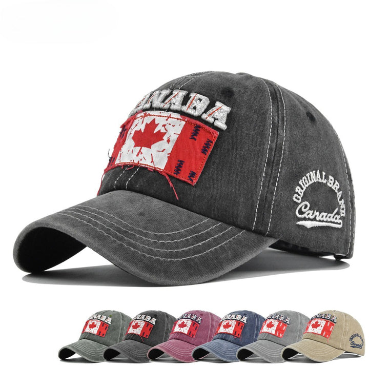 Gorra de Béisbol Bordada con Bandera Canadiense y Parche Perforado - Ajustable con Snapback, Ideal para Streetwear, Trajes de Navidad y Cultura Canadiense (Diseño Bordado)