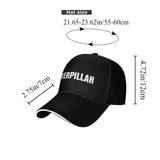 1 gorra de béisbol ajustable con estampado de CATERPILLAR para hombre y mujer, gorra tipo trucker transpirable, negra con logo blanco, ideal para actividades al aire libre, pesca y regalos