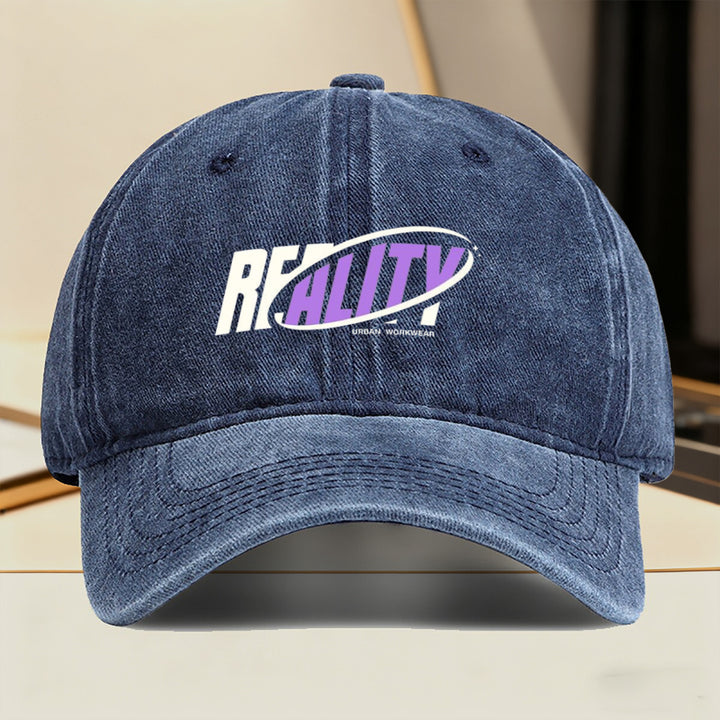 1 Gorra de béisbol retro Reality Urban Worship - Sombrero ajustable con cierre a presión y letras Reality, ropa de calle unisex ligera y transpirable para hombres y mujeres