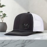 Gorra de béisbol negra para hombre con estampado de herradura de caballo doble, transpirable y ajustable, diseño ligero y duradero, ideal para deportes al aire libre y uso casual | Gorra ajustable | Tela de malla transpirable