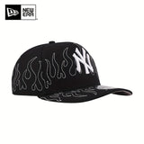 Gorra de béisbol New Era negra con visera curva y bordado NY - Snapback ajustable, poliéster ligero, diseño deportivo para hombres y mujeres, sombrero unisex para parejas, gorra de béisbol