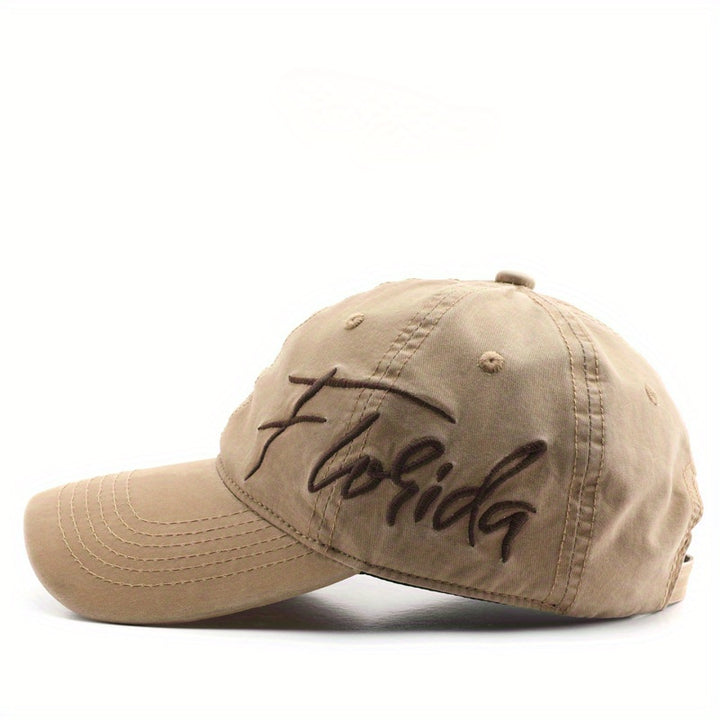 Gorra Unisex de Primavera/Otoño con Bordado Retro y Visera Curva, Gorros Baseball para Mujer al Aire Libre