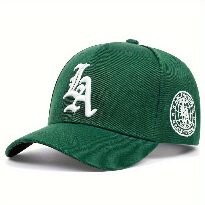 Gorra Snapback Unisex 100% Acrílica con Bordado de LA para Hombres y Mujeres, Ajustable Ligera Gorra de Béisbol Casual con Diseño de Alfabeto, Lavable a Mano Sombrero de Moda para Protección Solar
