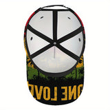 1 gorra de béisbol ajustable de poliéster con diseño vibrante de armonía reggae tropical 2D, ideal para correr, deportes y moda urbana, Sombreros para Exteriores,Ropa Casual,Estilo Funky,Tela Transpirable,Amantes del Streetwear,Individuos a la Vanguardia
