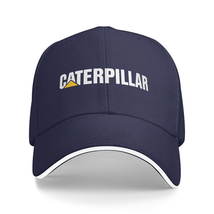 1 gorra de béisbol ajustable con estampado de CATERPILLAR para hombre y mujer, gorra tipo trucker transpirable, negra con logo blanco, ideal para actividades al aire libre, pesca y regalos