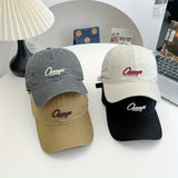 Gorra de béisbol unisex con bordado de letras estilo coreano, ideal para primavera-verano